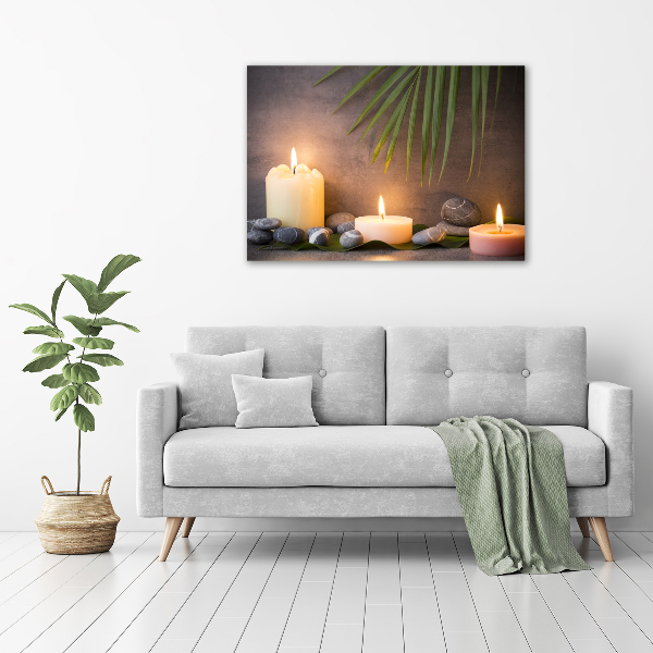 Cuadro canvas con impresión uv duradera horizontal Velas encendidas