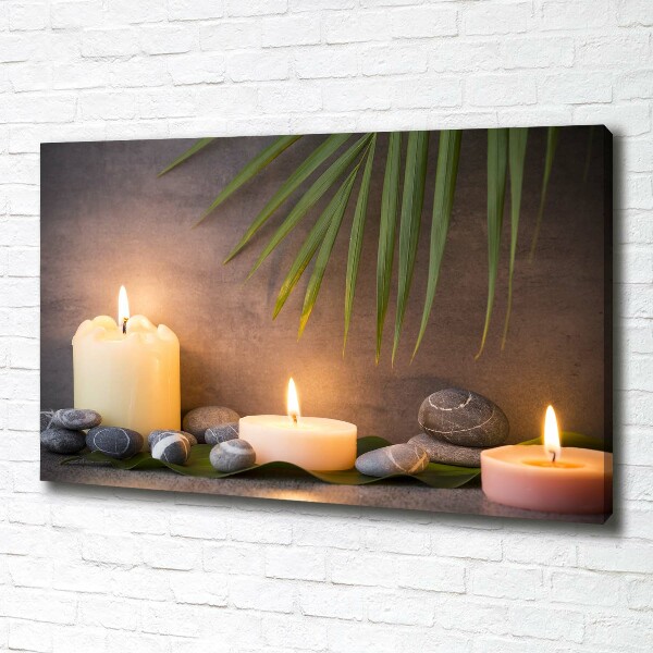 Cuadro canvas con impresión uv duradera horizontal Velas encendidas