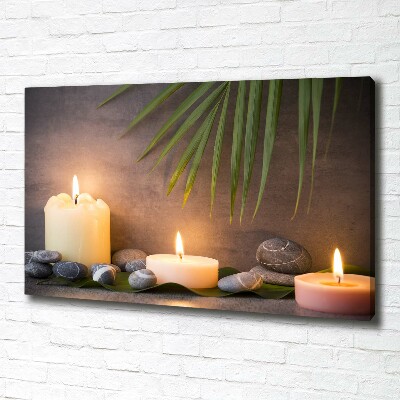 Cuadro canvas con impresión uv duradera horizontal Velas encendidas
