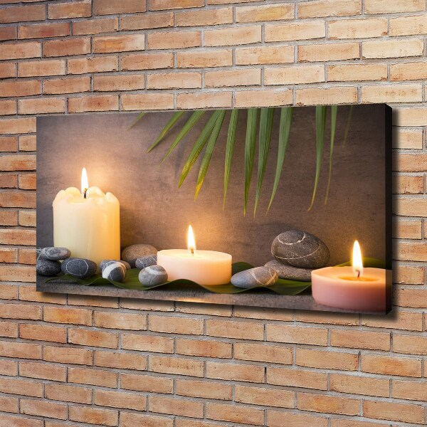 Cuadro canvas con impresión uv duradera horizontal Velas encendidas