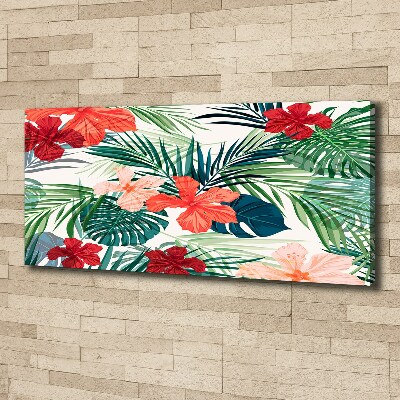 Cuadro canvas con impresión uv duradera horizontal flores tropicales
