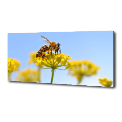 Cuadro canvas moderno de gran formato horizontal Una abeja en una flor