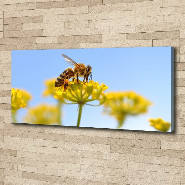 Cuadro canvas moderno de gran formato horizontal Una abeja en una flor