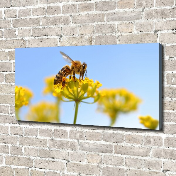 Cuadro canvas moderno de gran formato horizontal Una abeja en una flor