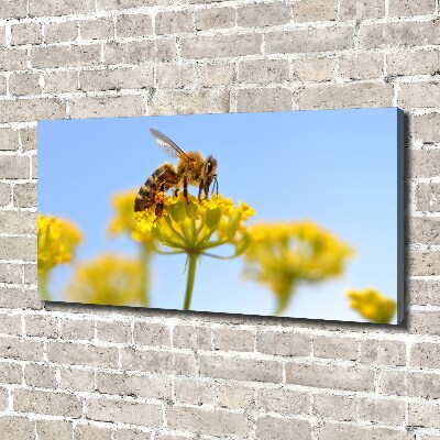 Cuadro canvas moderno de gran formato horizontal Una abeja en una flor