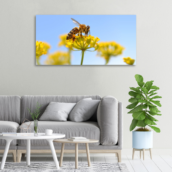 Cuadro canvas moderno de gran formato horizontal Una abeja en una flor
