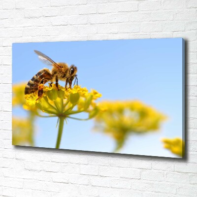 Cuadro canvas moderno de gran formato horizontal Una abeja en una flor