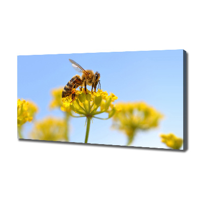 Cuadro canvas moderno de gran formato horizontal Una abeja en una flor
