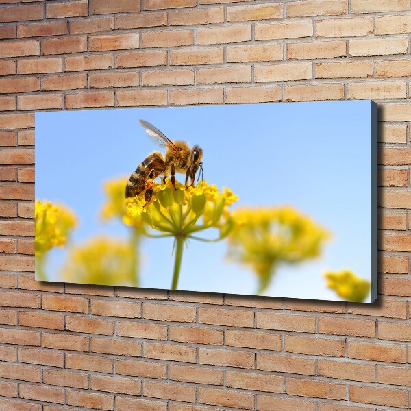 Cuadro canvas moderno de gran formato horizontal Una abeja en una flor
