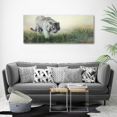 Cuadro canvas con impresión uv duradera horizontal Tigre blanco
