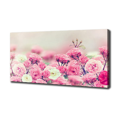 Fotocuadro en lienzo de alta calidad horizontal flores de rosa silvestre