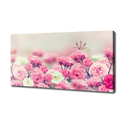 Fotocuadro en lienzo de alta calidad horizontal flores de rosa silvestre