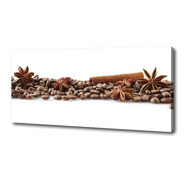 Cuadro canvas con impresión uv duradera horizontal Granos de café con canela