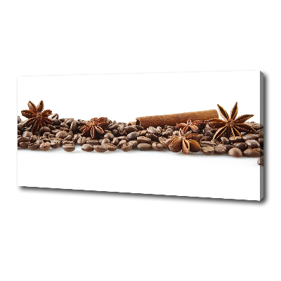 Cuadro canvas con impresión uv duradera horizontal Granos de café con canela