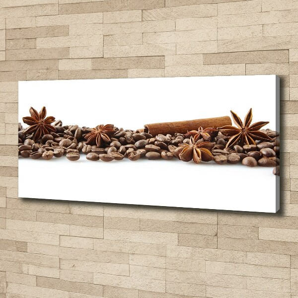 Cuadro canvas con impresión uv duradera horizontal Granos de café con canela