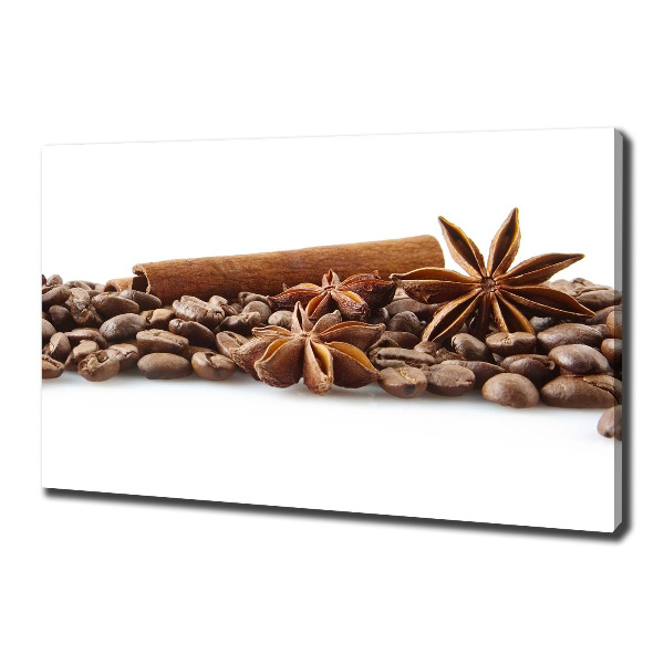 Cuadro canvas con impresión uv duradera horizontal Granos de café con canela