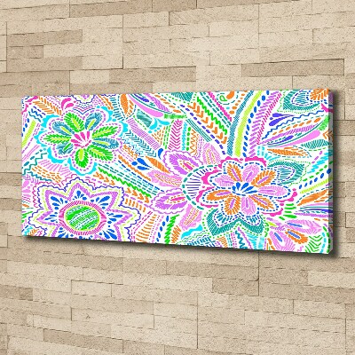 Cuadro canvas moderno de gran formato horizontal Patrón floral