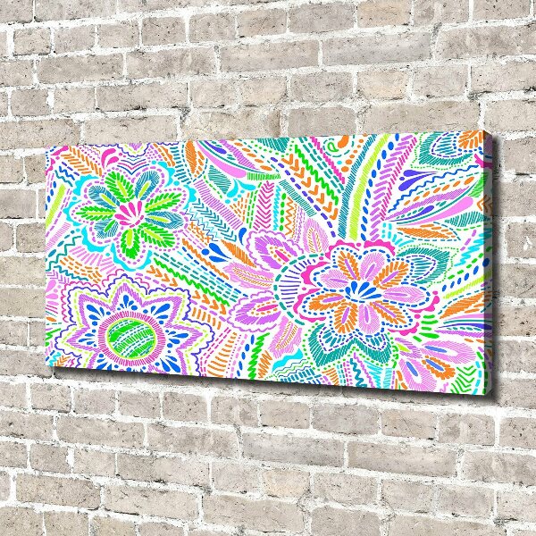 Cuadro canvas moderno de gran formato horizontal Patrón floral