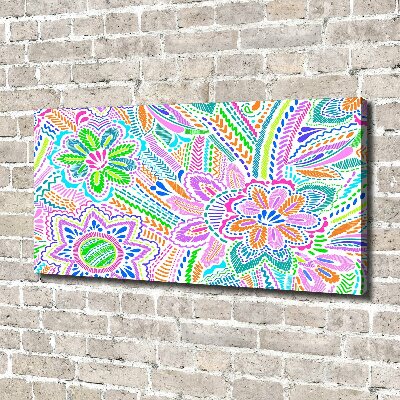 Cuadro canvas moderno de gran formato horizontal Patrón floral