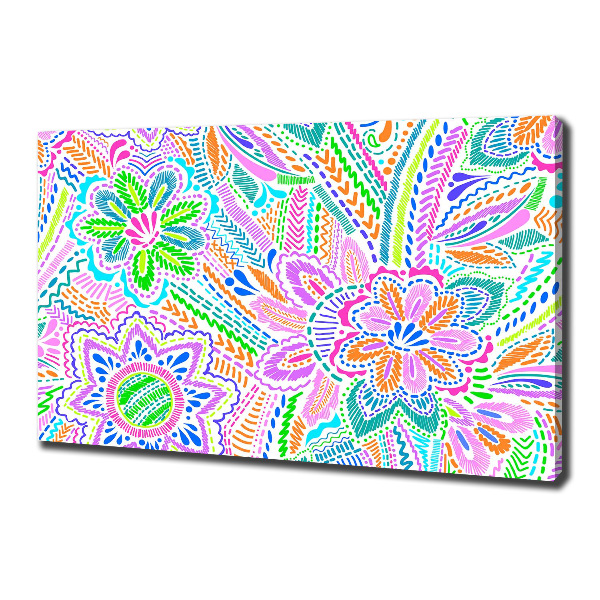 Cuadro canvas moderno de gran formato horizontal Patrón floral