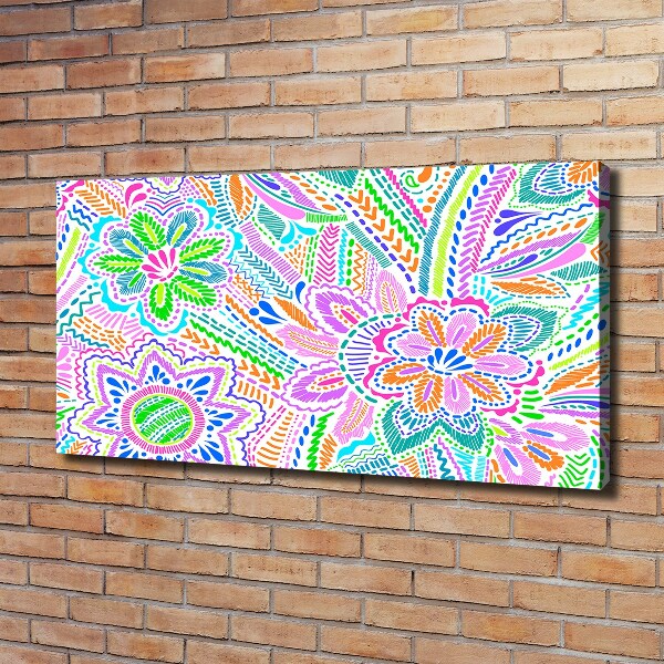 Cuadro canvas moderno de gran formato horizontal Patrón floral