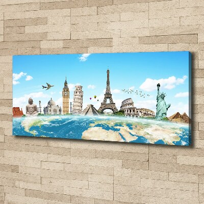 Cuadro canvas con impresión uv duradera horizontal Monumentos del mundo