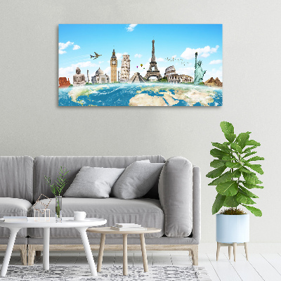 Cuadro canvas con impresión uv duradera horizontal Monumentos del mundo