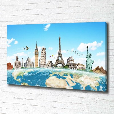 Cuadro canvas con impresión uv duradera horizontal Monumentos del mundo