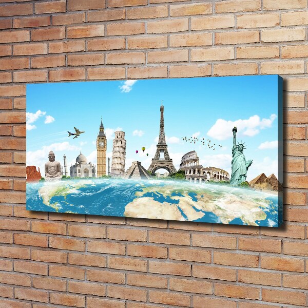 Cuadro canvas con impresión uv duradera horizontal Monumentos del mundo