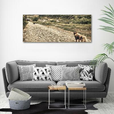 Fotocuadro en lienzo de alta calidad horizontal Dos perros en una colina