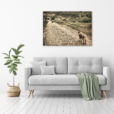 Fotocuadro en lienzo de alta calidad horizontal Dos perros en una colina