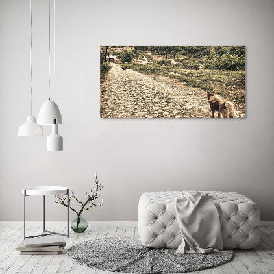 Fotocuadro en lienzo de alta calidad horizontal Dos perros en una colina