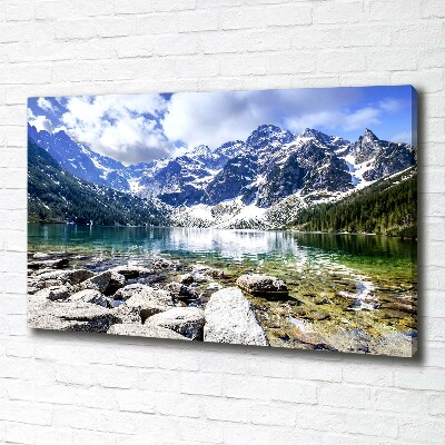 Cuadro canvas con impresión uv duradera horizontal El ojo de mar de los montes Tatra