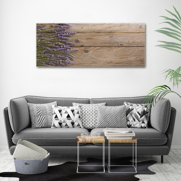 Cuadro canvas con impresión uv duradera horizontal Lavanda sobre madera