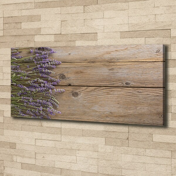 Cuadro canvas con impresión uv duradera horizontal Lavanda sobre madera
