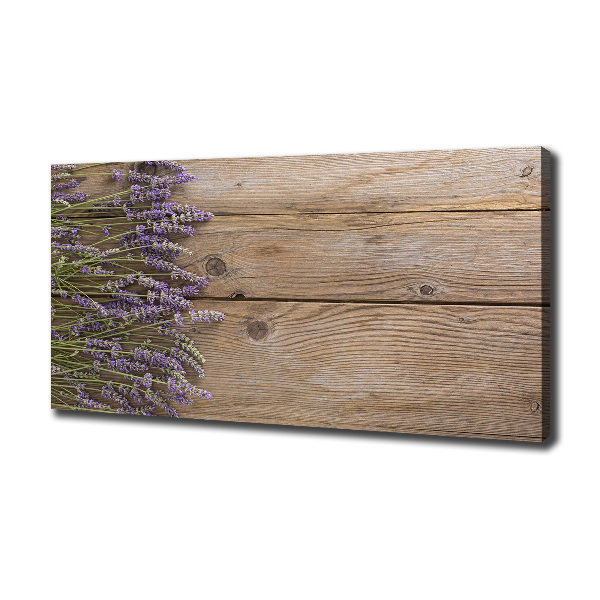 Cuadro canvas con impresión uv duradera horizontal Lavanda sobre madera