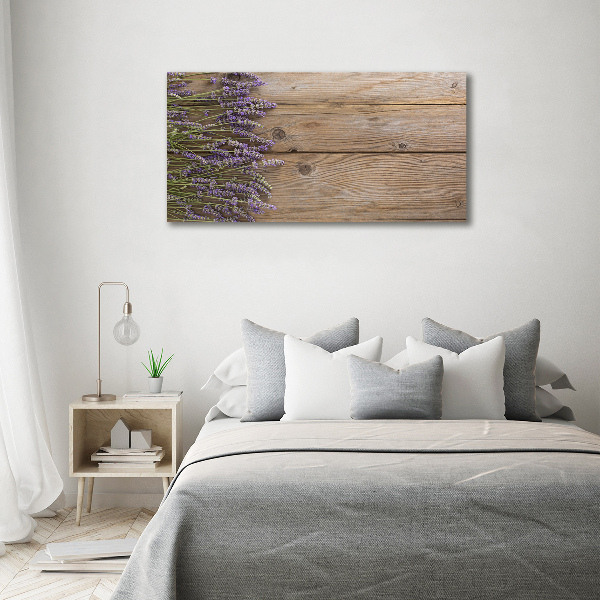 Cuadro canvas con impresión uv duradera horizontal Lavanda sobre madera