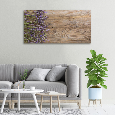 Cuadro canvas con impresión uv duradera horizontal Lavanda sobre madera