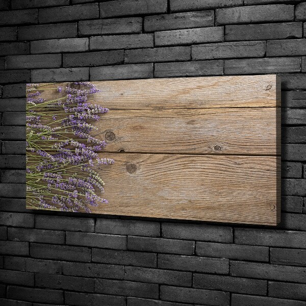 Cuadro canvas con impresión uv duradera horizontal Lavanda sobre madera