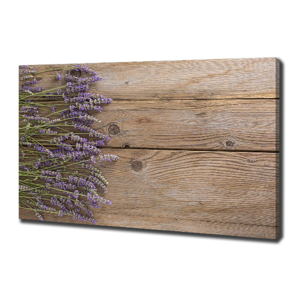 Cuadro canvas con impresión uv duradera horizontal Lavanda sobre madera