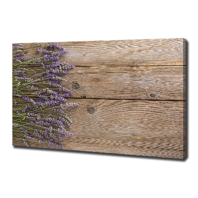 Cuadro canvas con impresión uv duradera horizontal Lavanda sobre madera