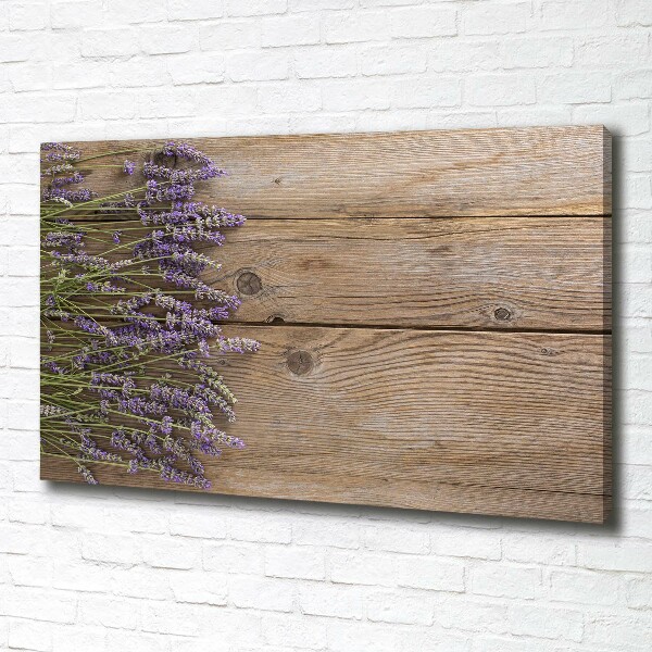 Cuadro canvas con impresión uv duradera horizontal Lavanda sobre madera