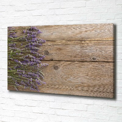 Cuadro canvas con impresión uv duradera horizontal Lavanda sobre madera