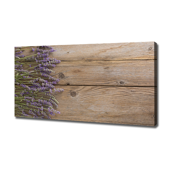 Cuadro canvas con impresión uv duradera horizontal Lavanda sobre madera