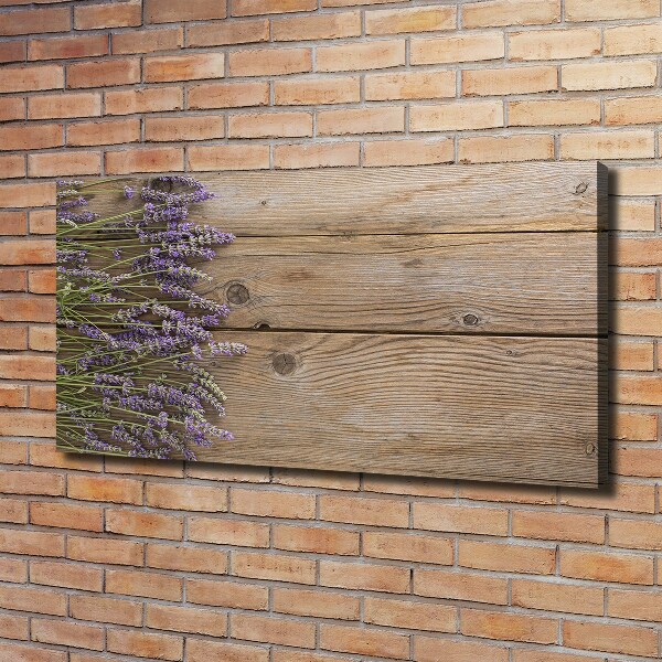 Cuadro canvas con impresión uv duradera horizontal Lavanda sobre madera