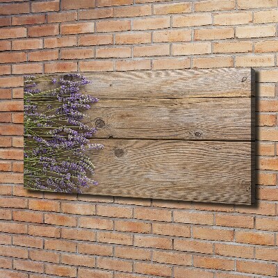 Cuadro canvas con impresión uv duradera horizontal Lavanda sobre madera