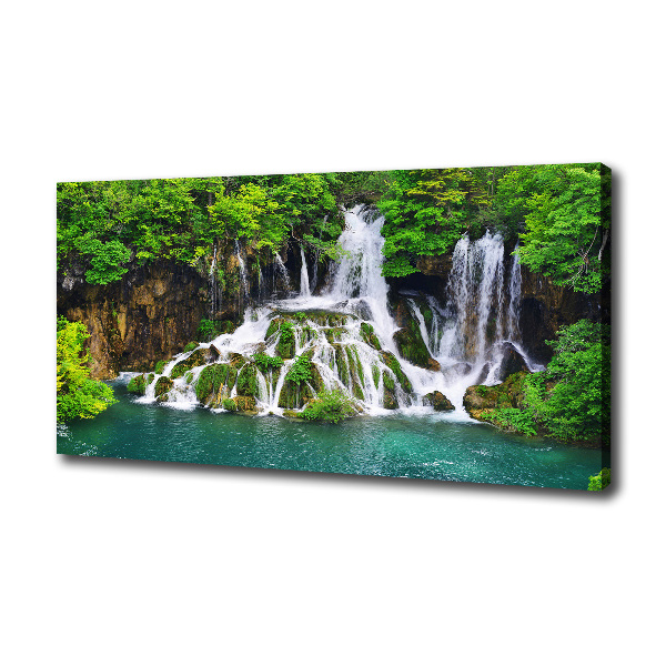 Cuadro canvas con impresión uv duradera horizontal Cascada en las montañas