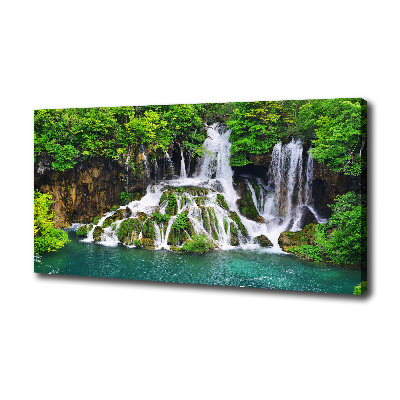 Cuadro canvas con impresión uv duradera horizontal Cascada en las montañas