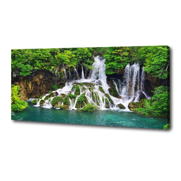 Cuadro canvas con impresión uv duradera horizontal Cascada en las montañas