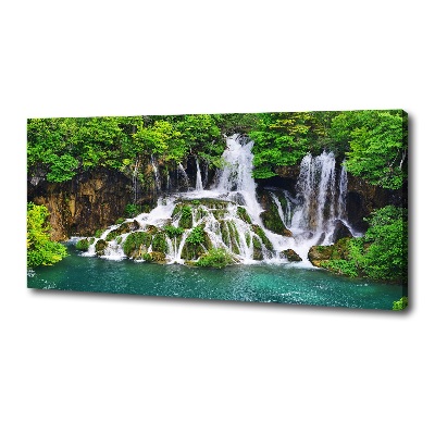 Cuadro canvas con impresión uv duradera horizontal Cascada en las montañas